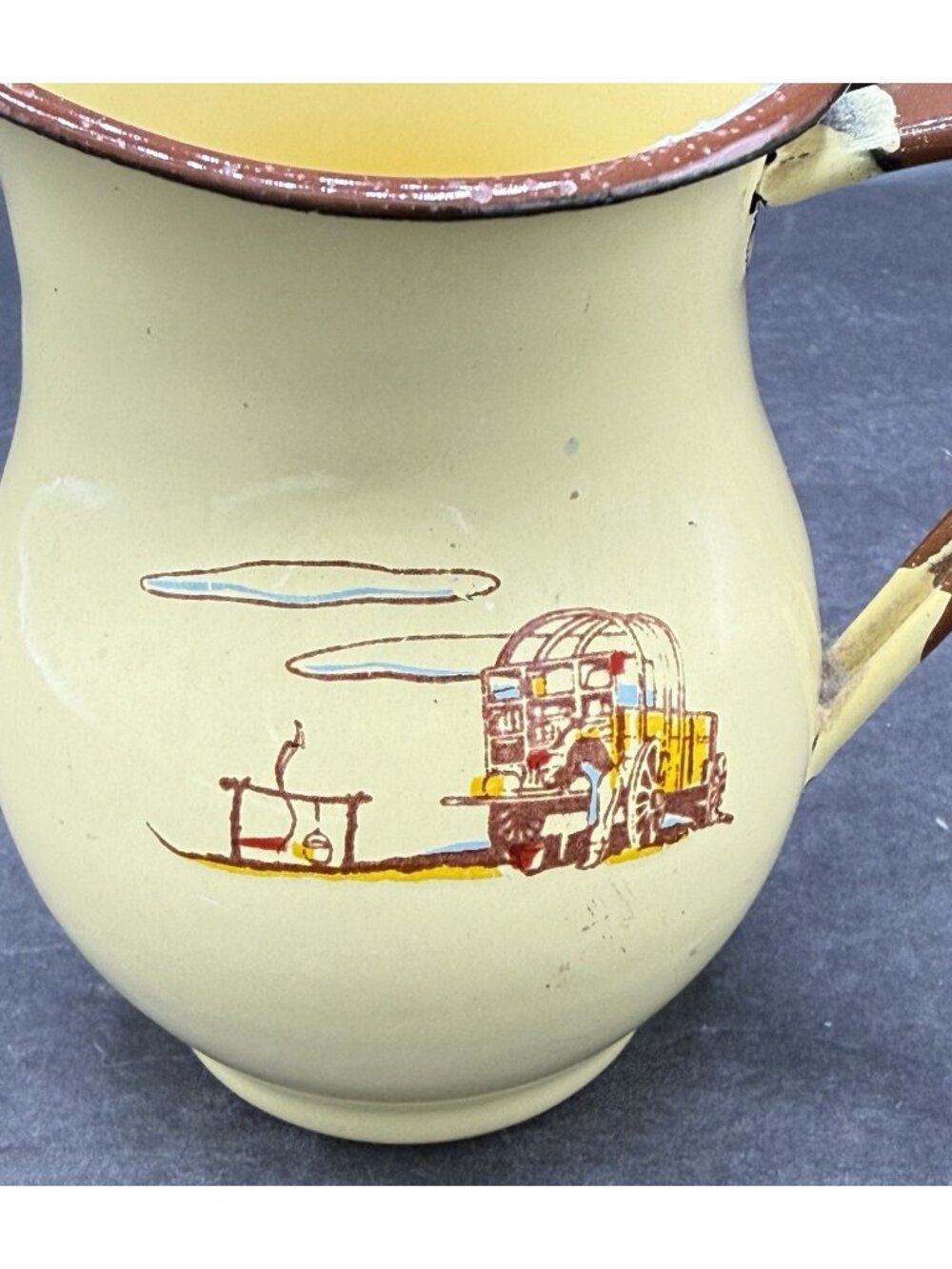 Vintage Monterrey Western Ware Creamer Cowboy Enamelware Mexico 1950s - Picture 5 of 10